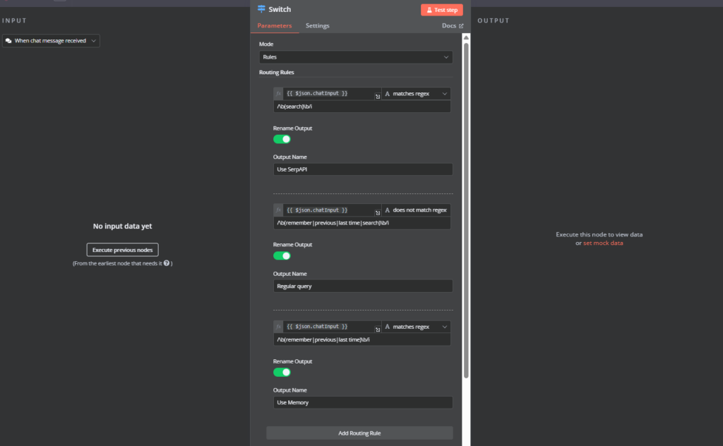 Configuration du nœud Switch