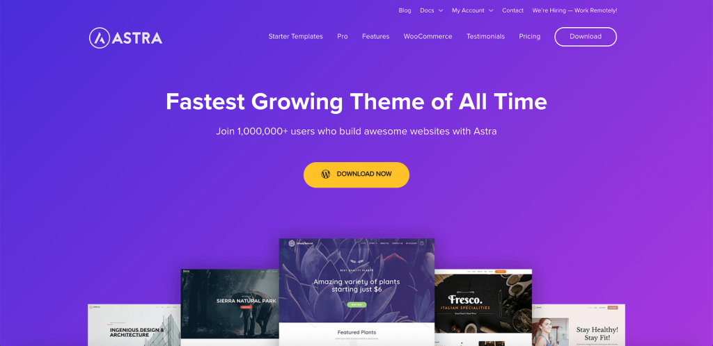 Page d'accueil Astra