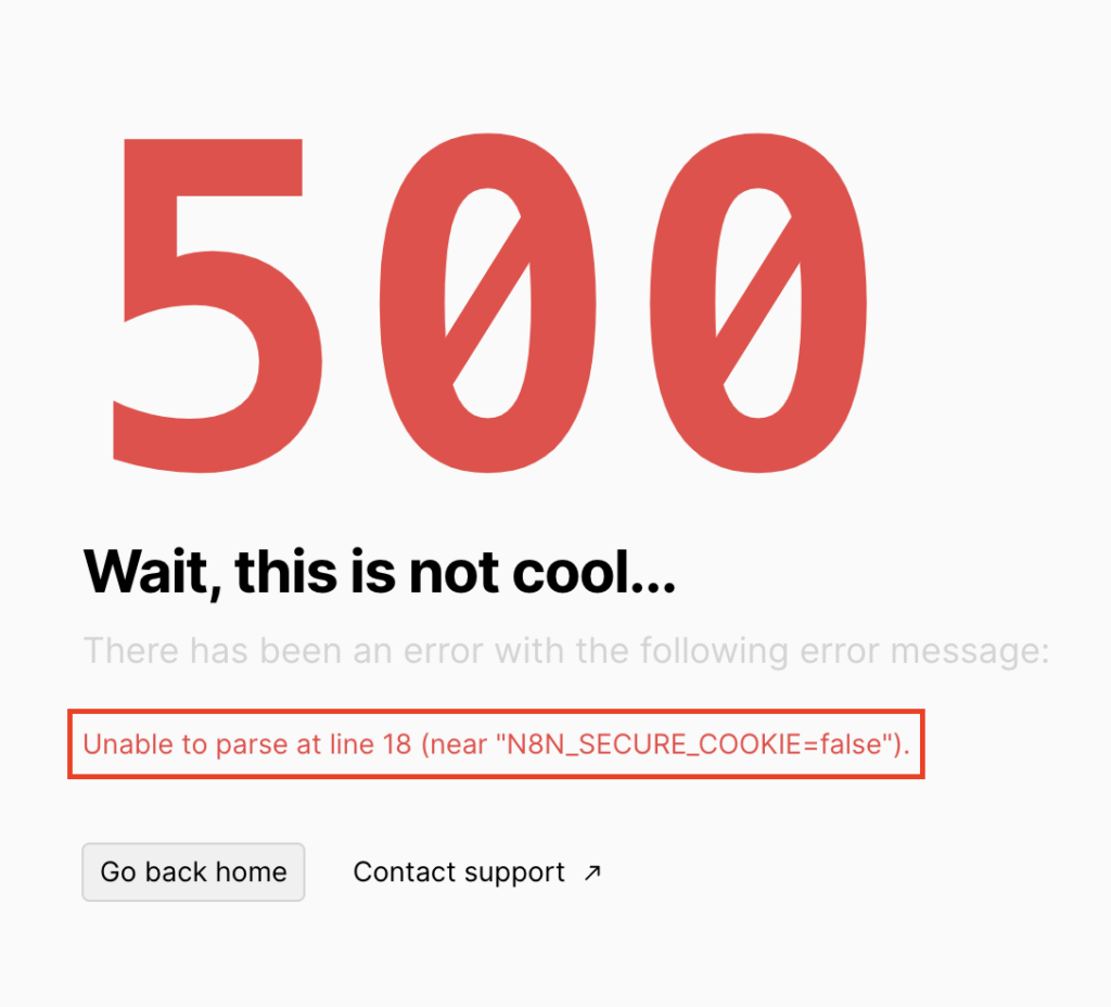 Message d'erreur « Impossible d'analyser » dans les journaux de déploiement de Coolify