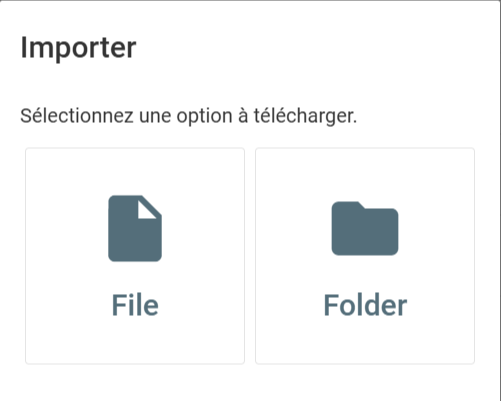 La fenêtre contextuelle Importer du gestionnaire de fichiers de hPanel