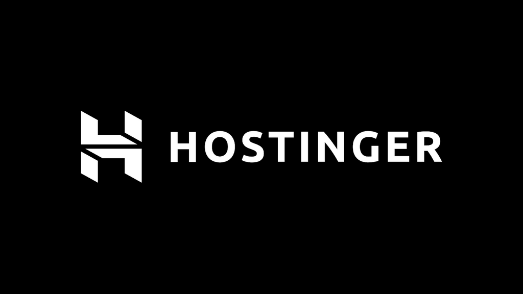 Logo de Hostinger sur fond noir