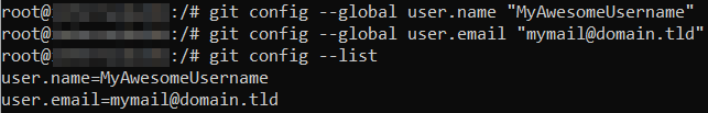 Commande git config permettant de définir des paramètres de configuration tels que le nom d’utilisateur et l’adresse e‑mail. Une autre méthode consisterait à ouvrir le fichier Gitconfig et à effectuer les modifications de configuration manuellement.