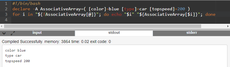 Script en ligne de commande pour afficher les &eacute;l&eacute;ments et les cl&eacute;s d&rsquo;un tableau associatif