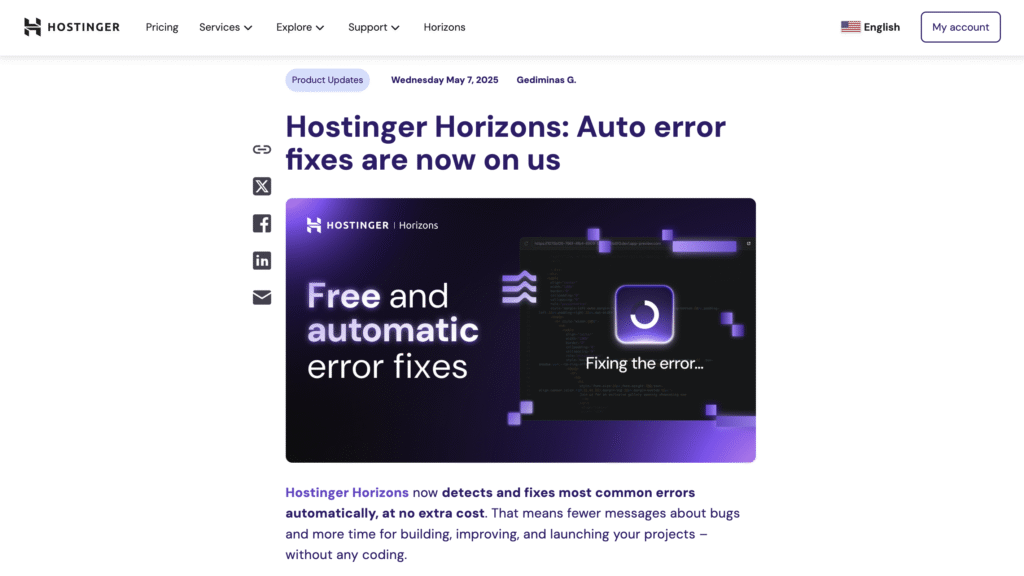 Exemple d&rsquo;article de blog de Hostinger
