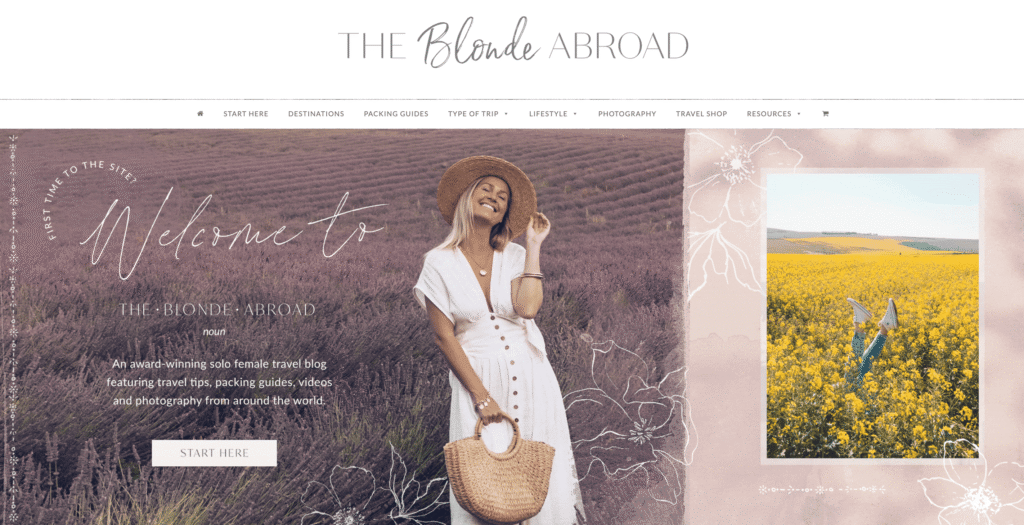 La page du blog de The Blonde Abroad