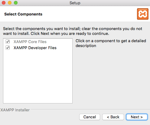 S&eacute;lection des composants que vous souhaitez installer.