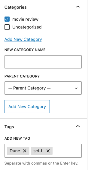 Taxonomie WordPress : organiser un article avec des cat&eacute;gories et des &eacute;tiquettes
