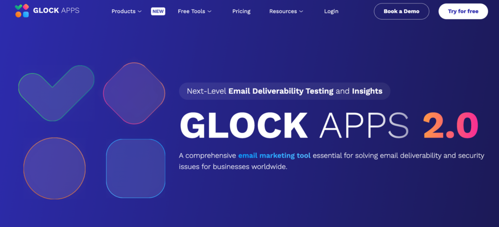 The GlockApps homepage describing the tool as a comprehensive email deliverability testing and insights platform.The GlockApps homepage describing the tool as a comprehensive email deliverability testing and insights platform.