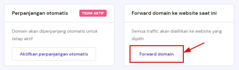 Cara menghapus domain forwarding di hPanel di Hostinger