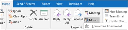 Forward a message as an attachment