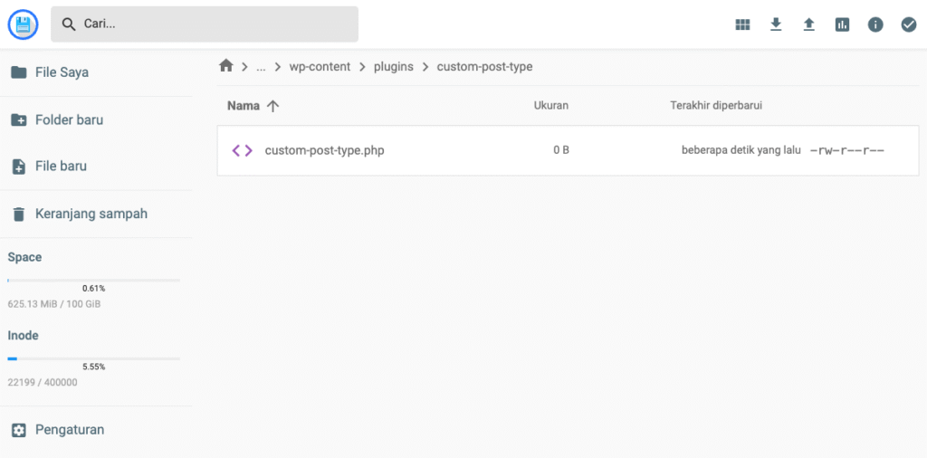 File plugin PHP kustom yang berada di dalam folder plugin website