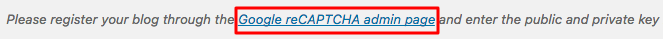 API key ReCaptcha WordPress