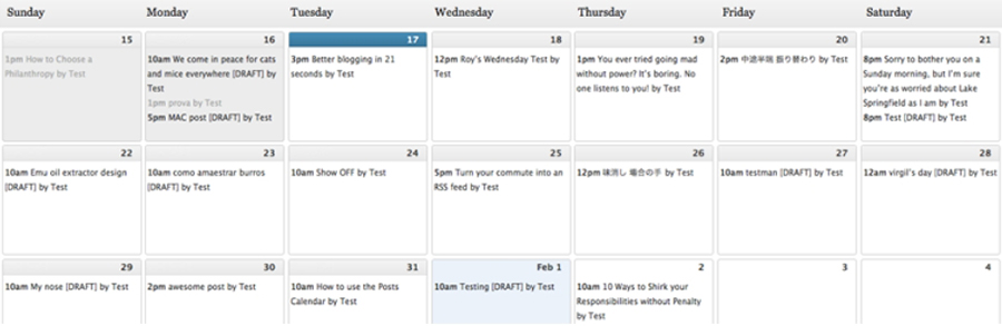 Plugin Editorial Calendar