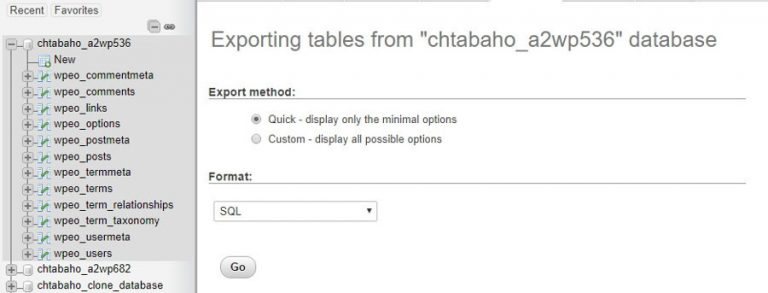 Ekspor database