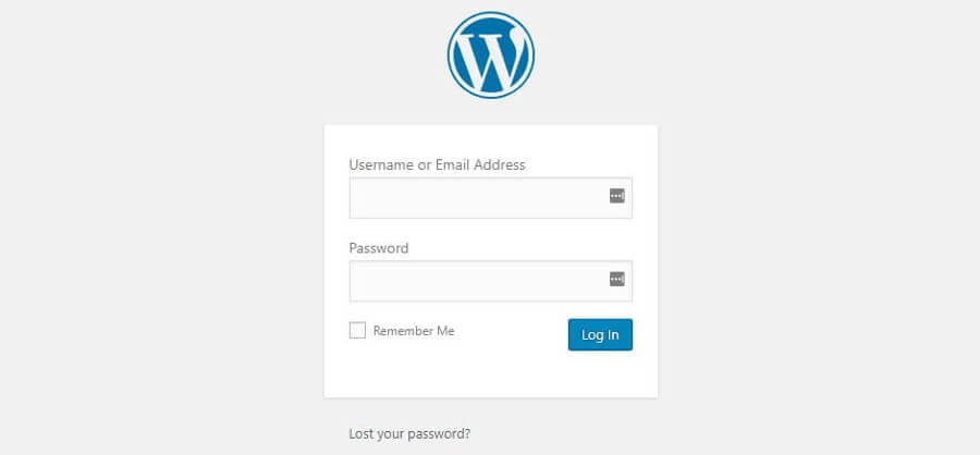 Cara ganti password WordPress - halaman login
