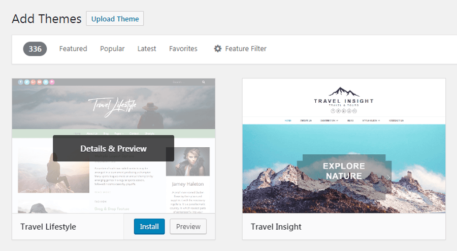 Install tema travel