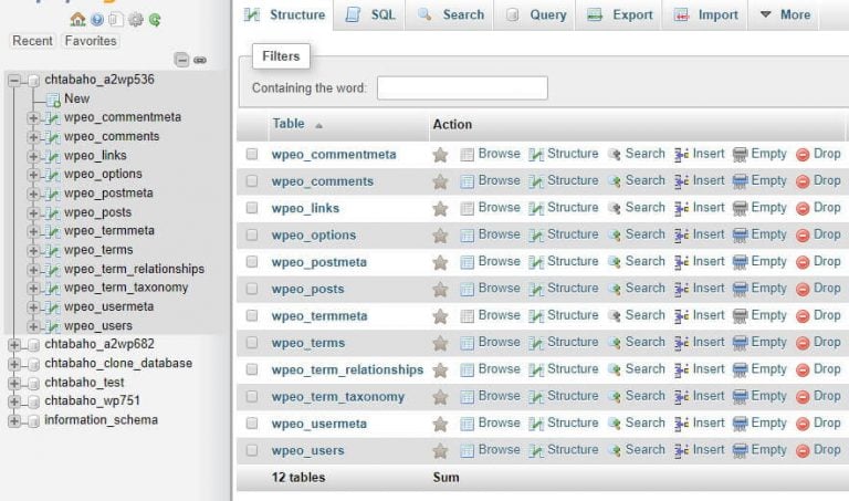 Tabel database