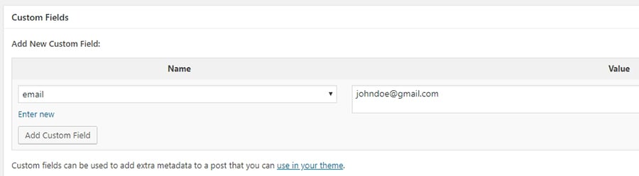 Contoh custom field