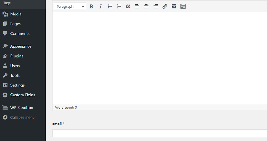 Custom field email