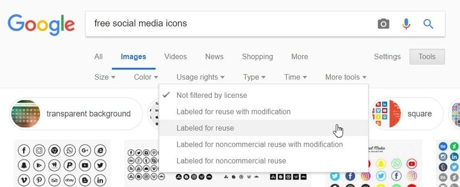 cuplikan bagaimana memfilter gambar google