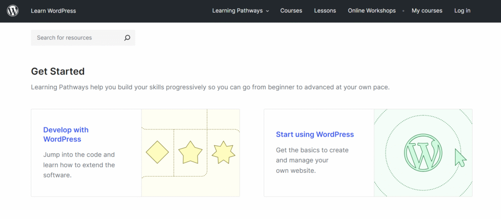 Homepage Learn WordPress