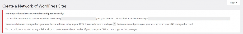 peringatan subdomain