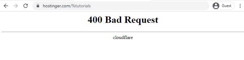 http error 400 bad request
