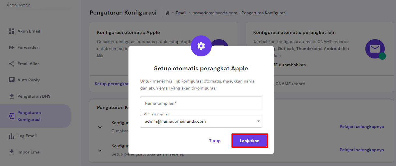 setup perangkat apple