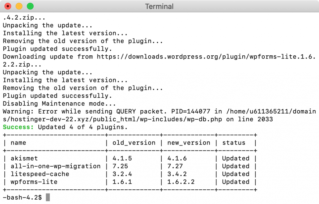 terminal update