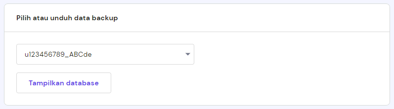 database backup hpanel
