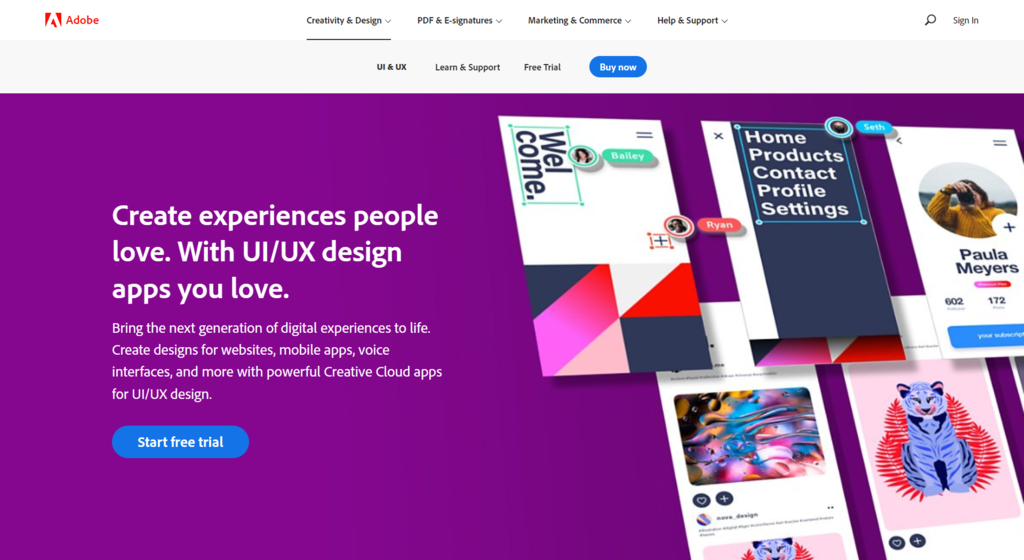 halaman beranda adobe xd