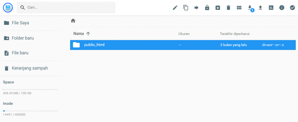 Folder Public html di file manager Hostinger
