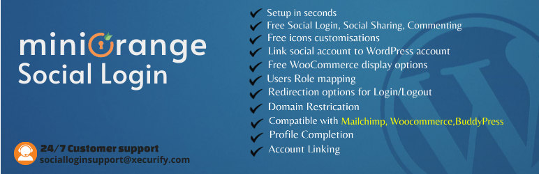 banner miniOrange Social Login