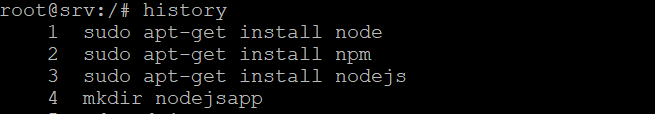 output command history di Terminal