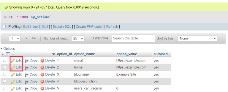 mengedit entri di wp options melalui phpmyadmin