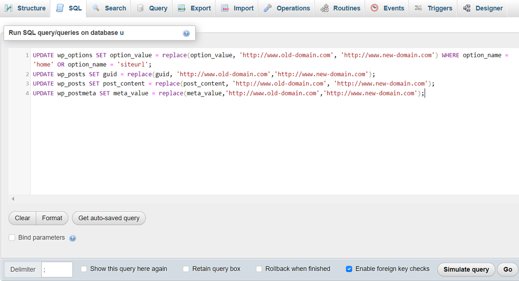 menu query sql di phpmyadmin
