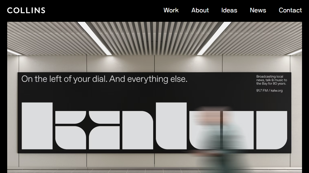 website Collins sebagai contoh website statis