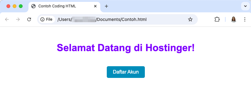 tampilan teks html yang sudah diberi style dengan css