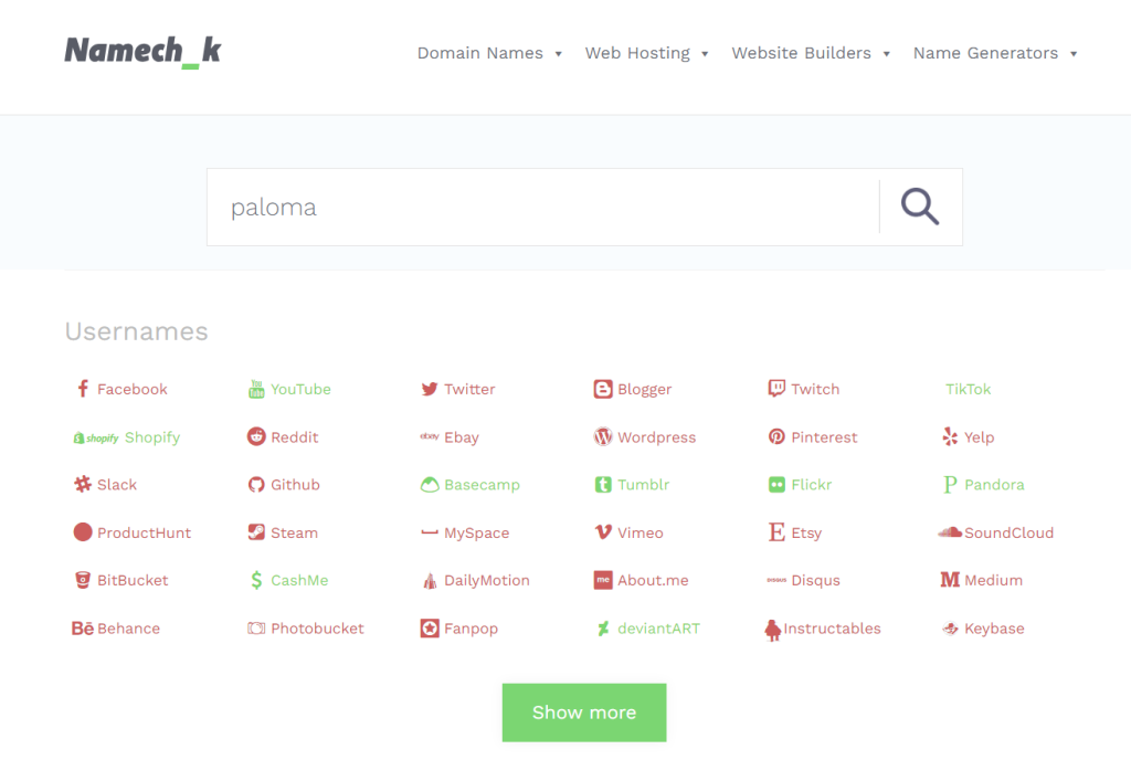 mengecek ketersediaan nama domain menggunakan tool namechk