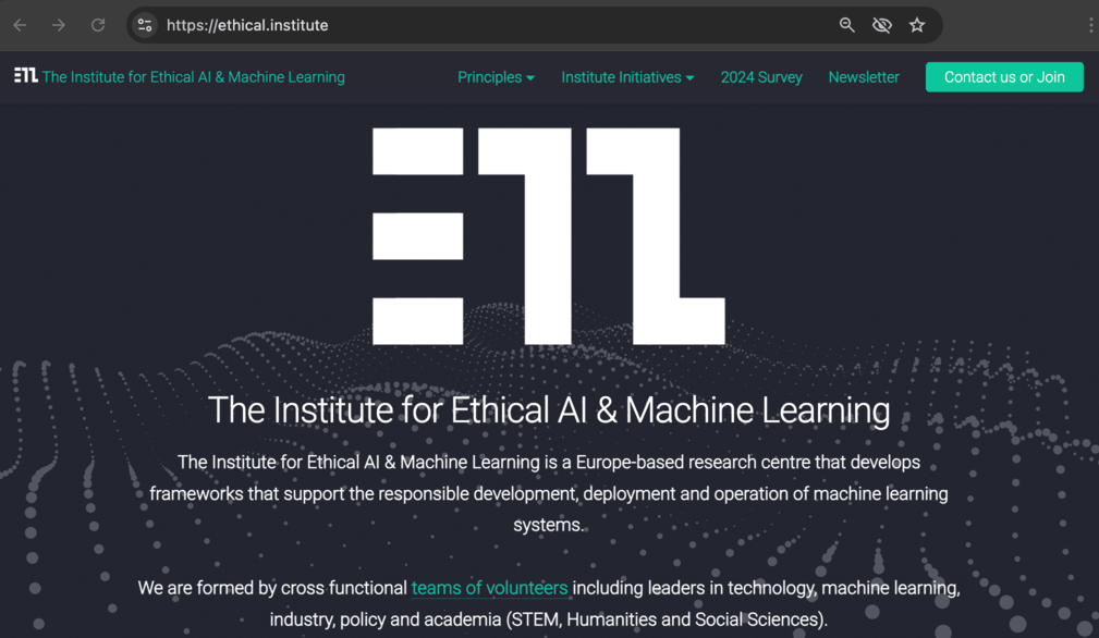 website institute for ethical ai and machine learning yang menggunakan tld .institute