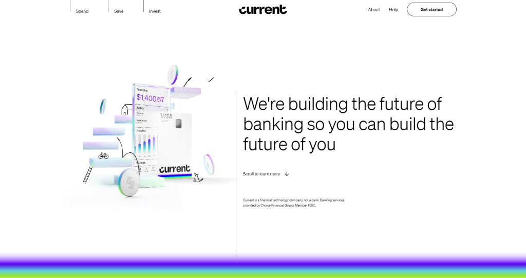 homepage website bank digital current