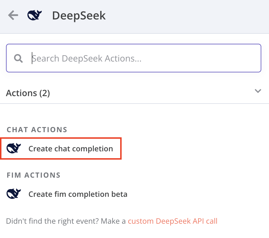 Tindakan create chat completion dalam editor alur kerja n8n