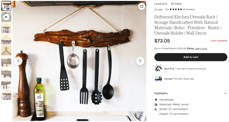 produk homemade tempat menggantungkan peralatan dapur