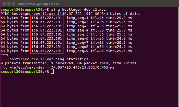 Memeriksa nilai A record domain saat ini menggunakan terminal Linux