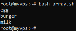 Skrip Bash untuk membuat dan menampilkan array