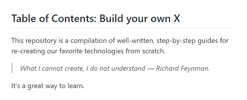 Repo build your own X