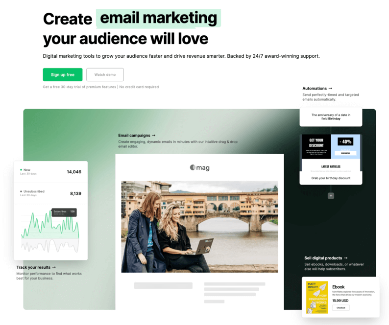 Homepage Mailerlite