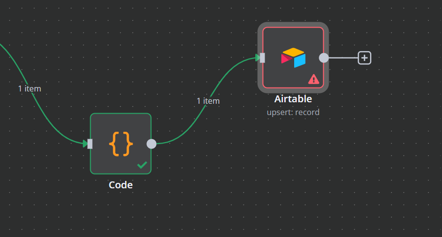 Tambahkan node Airtable ke alur kerja n8n