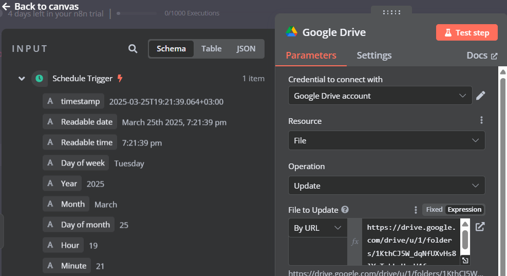 Memilih folder atau file yang akan diambil dari Google Drive