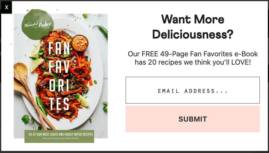 Ebook resep Minimalist Baker sebagai lead magnet